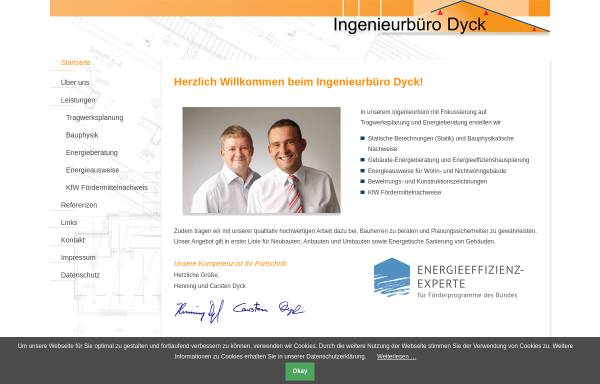 Vorschau von www.dyck-online.de, Ingenieurbüro Dipl.-Ing. Henning Dyck