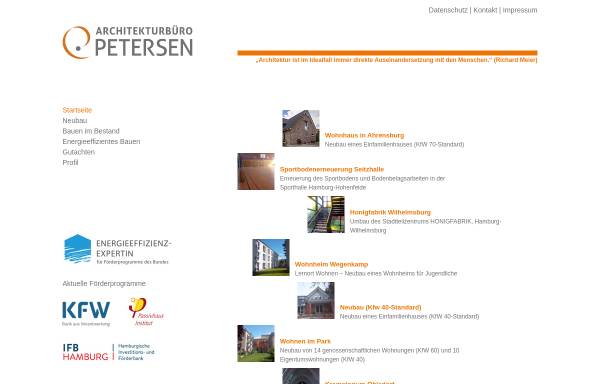 Vorschau von www.architekturbuero-petersen.de, Architekturbüro Wiebke Petersen
