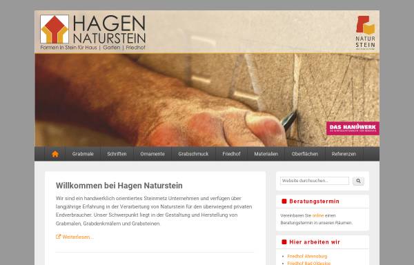 Vorschau von www.hagen-naturstein.de, Hagen Naturstein, Inhaber Roga Hagen