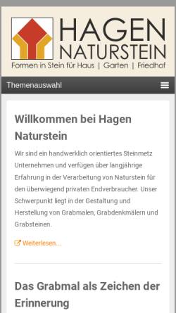 Vorschau der mobilen Webseite www.hagen-naturstein.de, Hagen Naturstein, Inhaber Roga Hagen
