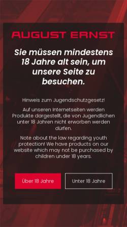 Vorschau der mobilen Webseite www.august-ernst.de, Vertriebsverbund August Ernst GmbH & Co.