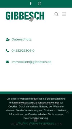 Vorschau der mobilen Webseite www.gibbesch.de, Horst Gibbesch Immobilien