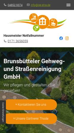 Vorschau der mobilen Webseite www.ge-stra.de, Brunsbütteler Gehweg -und Straßenreinigung