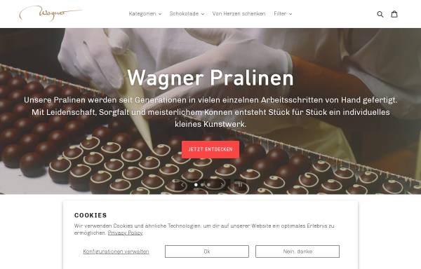 Vorschau von www.wagner-pralinen.shop, Wagner Pralinen GmbH