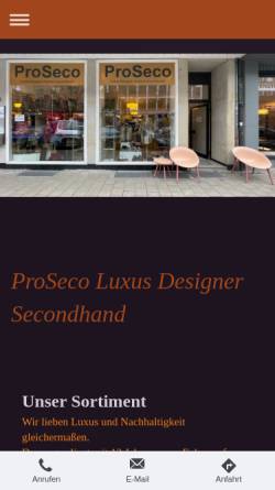 Vorschau der mobilen Webseite www.proseco-secondhand.de, ProSeco First-Class-Secondhand