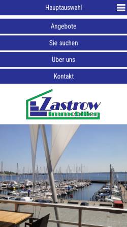 Vorschau der mobilen Webseite www.zastrow-immobilien.de, Zastrow Immobilien