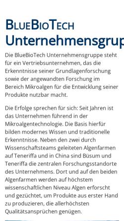 Vorschau der mobilen Webseite www.bluebiotech.de, BlueBioTech GmbH