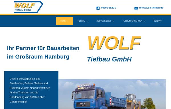 Vorschau von www.wolf-tiefbau.de, Wolf Tiefbau GmbH