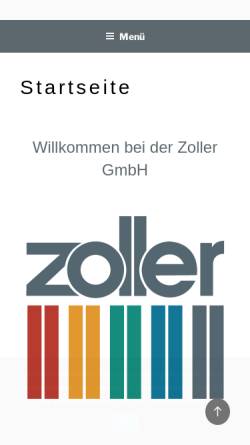 Vorschau der mobilen Webseite www.zoller-gmbh.de, Uwe E. Zoller GmbH