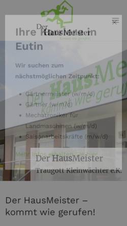 Vorschau der mobilen Webseite www.derhausmeister.com, Der HausMeister, Traugott Kleinwaechter e. K.