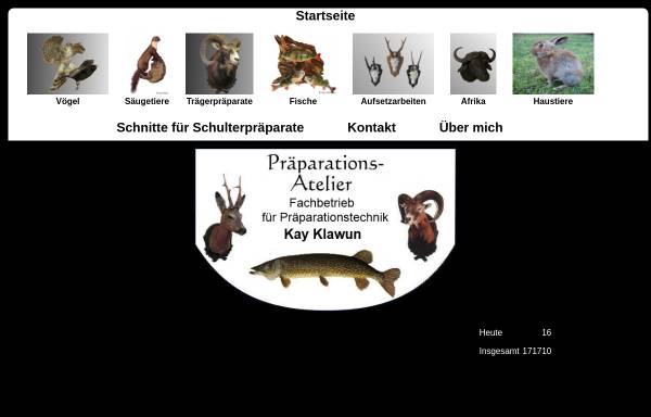 Vorschau von www.praeparator-ostholstein.de, Tierpräparator Kay Klawun