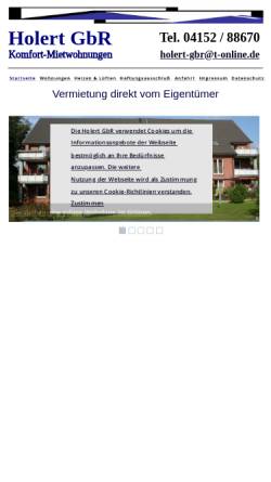 Vorschau der mobilen Webseite www.holert-gbr.de, Holert GbR Haus- und Wohnungsvermietung