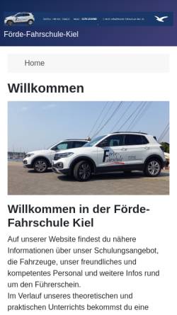 Vorschau der mobilen Webseite foerde-fahrschule-kiel.de, Förde Fahrschule