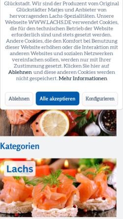 Vorschau der mobilen Webseite lachs.de, Plotz Spezialitäten GmbH