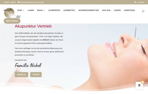 Vorschau von www.akupunktur-vertrieb.de, Deutscher Akupunktur-Vertrieb