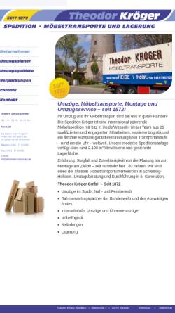 Vorschau der mobilen Webseite www.kroeger-umzuege.de, Theodor Kröger - Spedition, Möbeltransport und Lagerung GmbH & Co KG