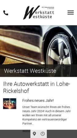 Vorschau der mobilen Webseite www.werkstatt-westkueste.de, Werkstatt Westküste