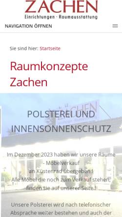 Vorschau der mobilen Webseite www.wohnstudio-zachen.de, wohnstudio-zachen.de
