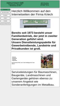 Vorschau der mobilen Webseite www.kriech-pinneberg.de, Helmut Kriech GbR