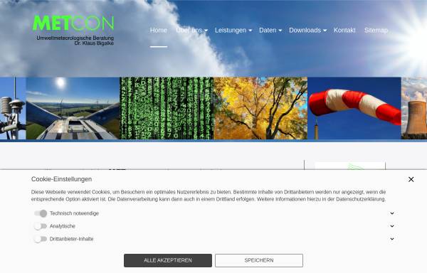 Vorschau von www.metcon-umb.de, Metcon Umweltmeteorologische Beratung