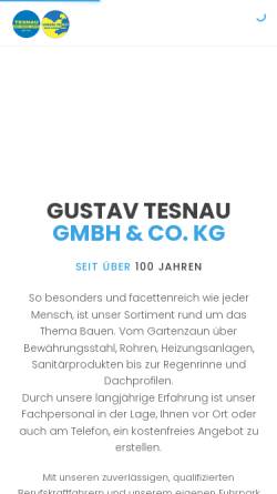 Vorschau der mobilen Webseite www.tesnau.de, Gustav Tesnau GmbH & Co. KG