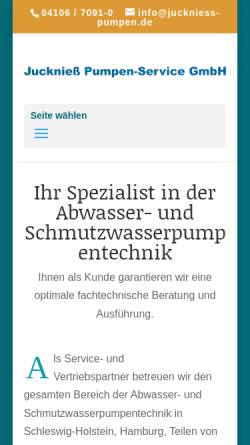 Vorschau der mobilen Webseite www.juckniess-pumpen.de, Jucknieß Pumpen-Service GmbH