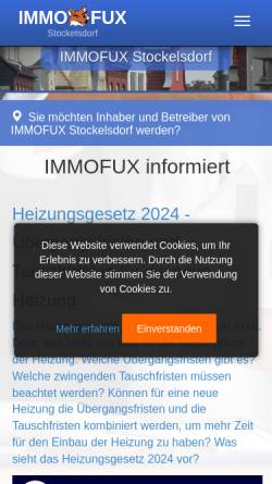 Vorschau der mobilen Webseite www.immofux-stockelsdorf.de, 0800 Immofux GbR