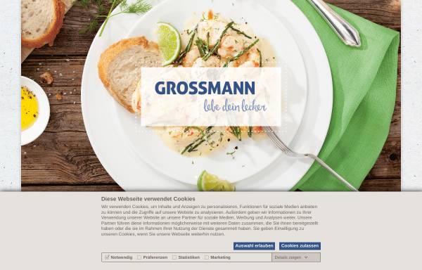 Vorschau von www.grossmann-feinkost.de, Grossmann Feinkost GmbH