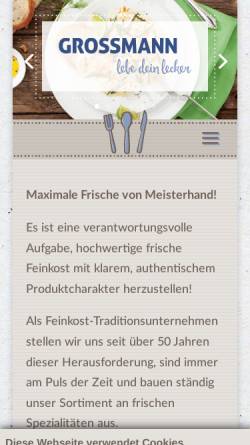 Vorschau der mobilen Webseite www.grossmann-feinkost.de, Grossmann Feinkost GmbH