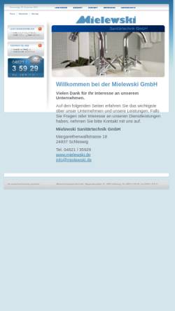 Vorschau der mobilen Webseite mielewski.de, Mielewski Sanitärtechnik GmbH (Schleswig)