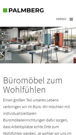 Vorschau der mobilen Webseite www.palmberg.de, Palmberg Büroeinrichtungen + Service GmbH