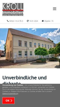 Vorschau der mobilen Webseite www.die-makler.de, Kroll Immobilien im Kreis- Herzogtum Lauenburg