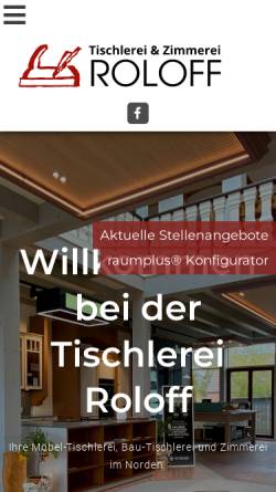 Vorschau der mobilen Webseite www.tischlerei-roloff.de, Tischlerei Roloff