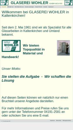 Vorschau der mobilen Webseite www.glaserei-wohler.de, Glaserei Wohler