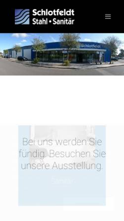 Vorschau der mobilen Webseite www.schlotfeldt.de, Schlotfeldt Stahl- und Sanitärfachgroßhandel