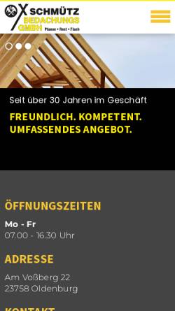 Vorschau der mobilen Webseite www.schmuetz-dach.de, Schmütz Bedachungs GmbH