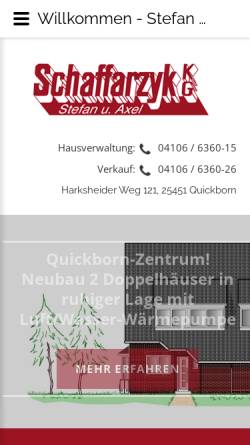 Vorschau der mobilen Webseite www.schaffarzyk.de, Schaffarzyk GmbH