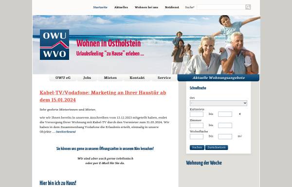 Vorschau von www.owu.de, OWU - Oldenburger Wohnungsunternehmen eG