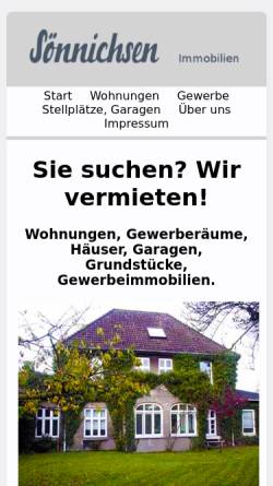 Vorschau der mobilen Webseite soen.de, Sönnichsen Immobilienverwaltung