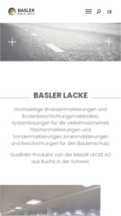 Vorschau der mobilen Webseite www.basler-lacke.ch, Basler Lacke
