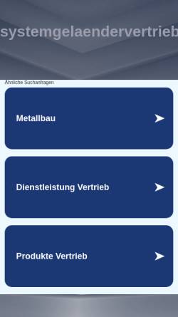 Vorschau der mobilen Webseite www.systemgelaendervertrieb.de, Rüdiger Weckmann GbR