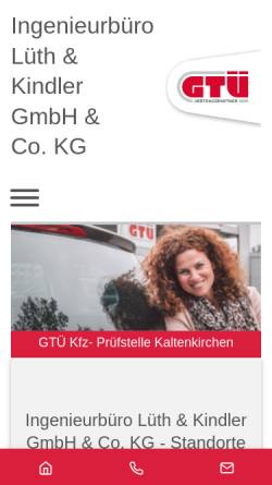 Vorschau der mobilen Webseite www.lueth-gbr.de, Ingenieurbüro Lüth GbR