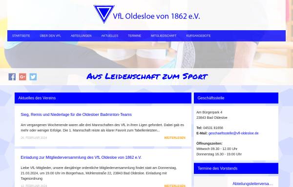 Vorschau von www.vfl-oldesloe.de, Sportverein VfL Oldesloe von 1862 e.V