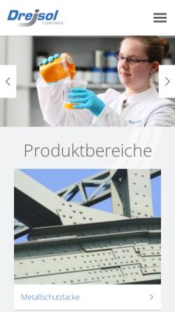 Vorschau der mobilen Webseite www.dreisol.de, Dreisol GmbH & Co.KG
