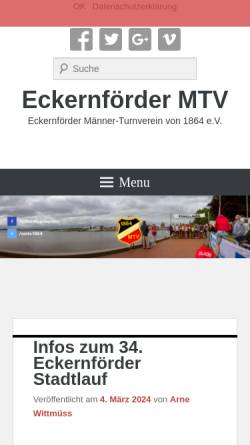 Vorschau der mobilen Webseite www.eckernfoerdermtv.info, Eckernförder MTV  e.V. 1864