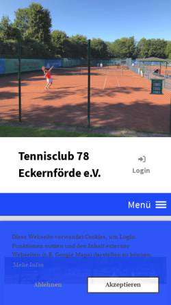 Vorschau der mobilen Webseite www.tc78-eckernfoerde.de, Tennisclub '78 Eckernförde e. V.