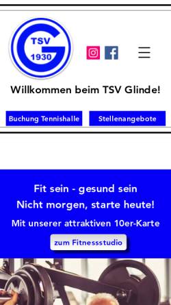 Vorschau der mobilen Webseite www.tsv-glinde.de, T.S.V. Glinde von 1930 e.V.
