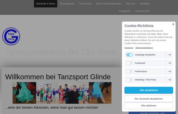 Vorschau von www.tanzsport-glinde.de, TSV Glinde von 1930 e.V. - Tanzsportabteilung