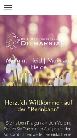 Vorschau der mobilen Webseite www.ditmarsia.de, Reit- und Traberclub Ditmarsia Heide e. V.