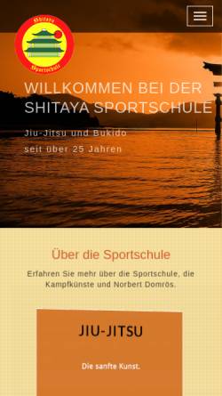 Vorschau der mobilen Webseite www.shitaya.de, Shitaya Sportschule